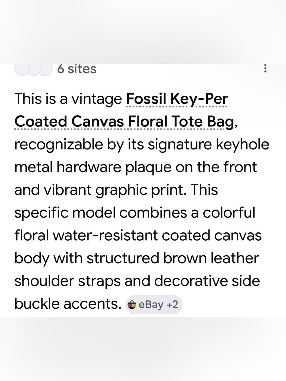 Fossil Key-Per tote bag featuring a vibrant, colorful floral pattern, guc - Picture 13 of 14